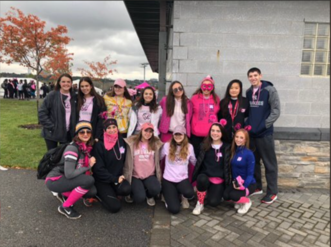 CHS students and Ms. Zoino at the Making Strides Against Breast Cancer walk on Sunday, October 28th.