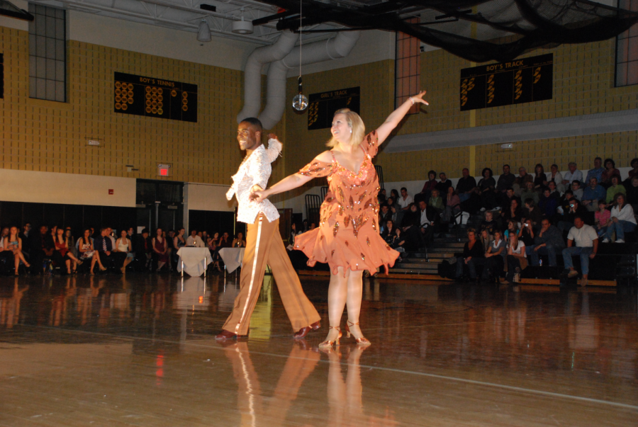Jean Michel Erole, Ms. Mullers dance teacher and partner, and Ms. Muller perform at Dancing With the Stars