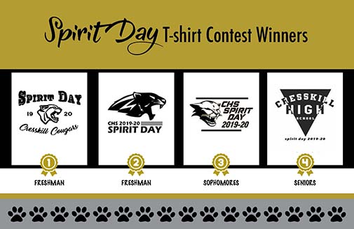 The winning Spirit Day t-shirt designs.