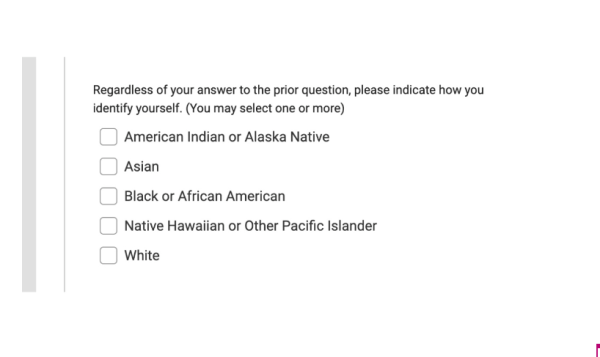 Question from Common App used to indicate your ethnic background. Source: commonapp.org