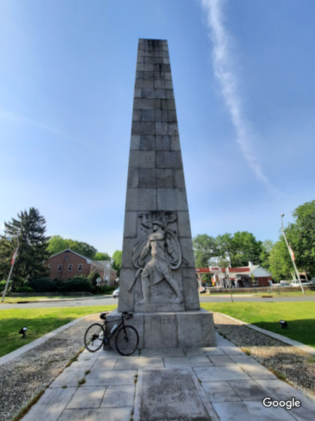 The obelisk in the center of Cresskill, courtesy of Steve Schwinn.