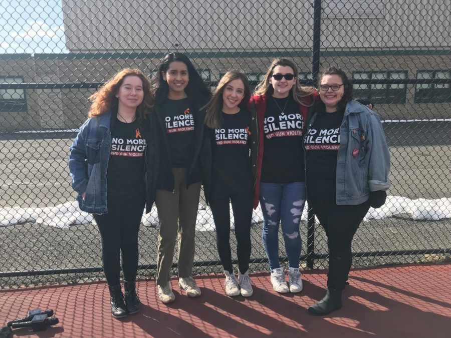 Student organizers, from left to right: Sam Higgins, Pooja Balar, Sarah Green, Stephanie Perez and Olivia Sher