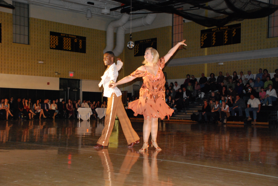 Jean Michel Erole, Ms. Muller's dance teacher and partner, and Ms. Muller perform at Dancing With the Stars