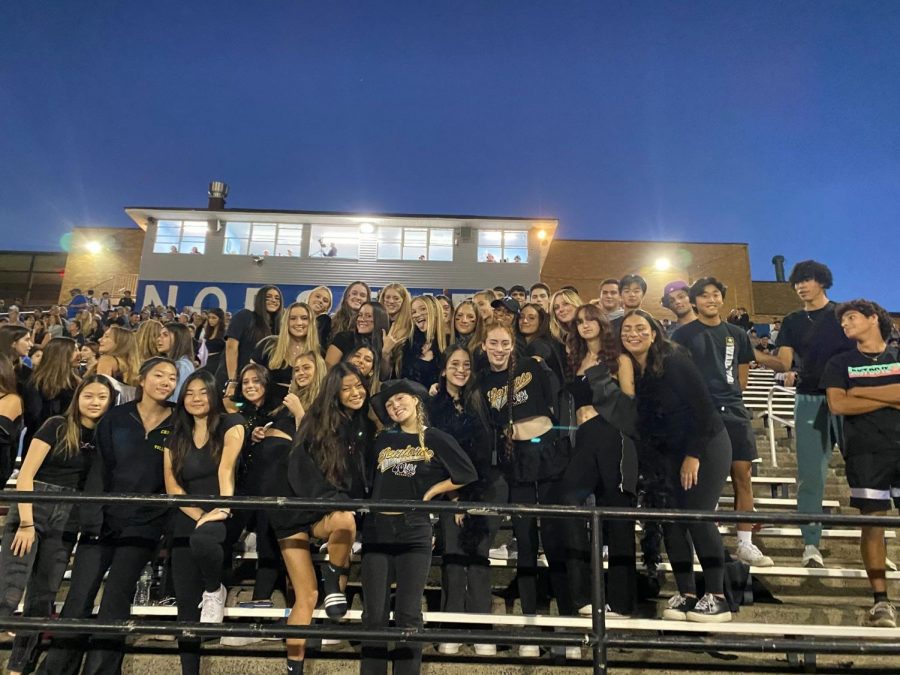 Black Out: Students at the Football team's first home game of the season.