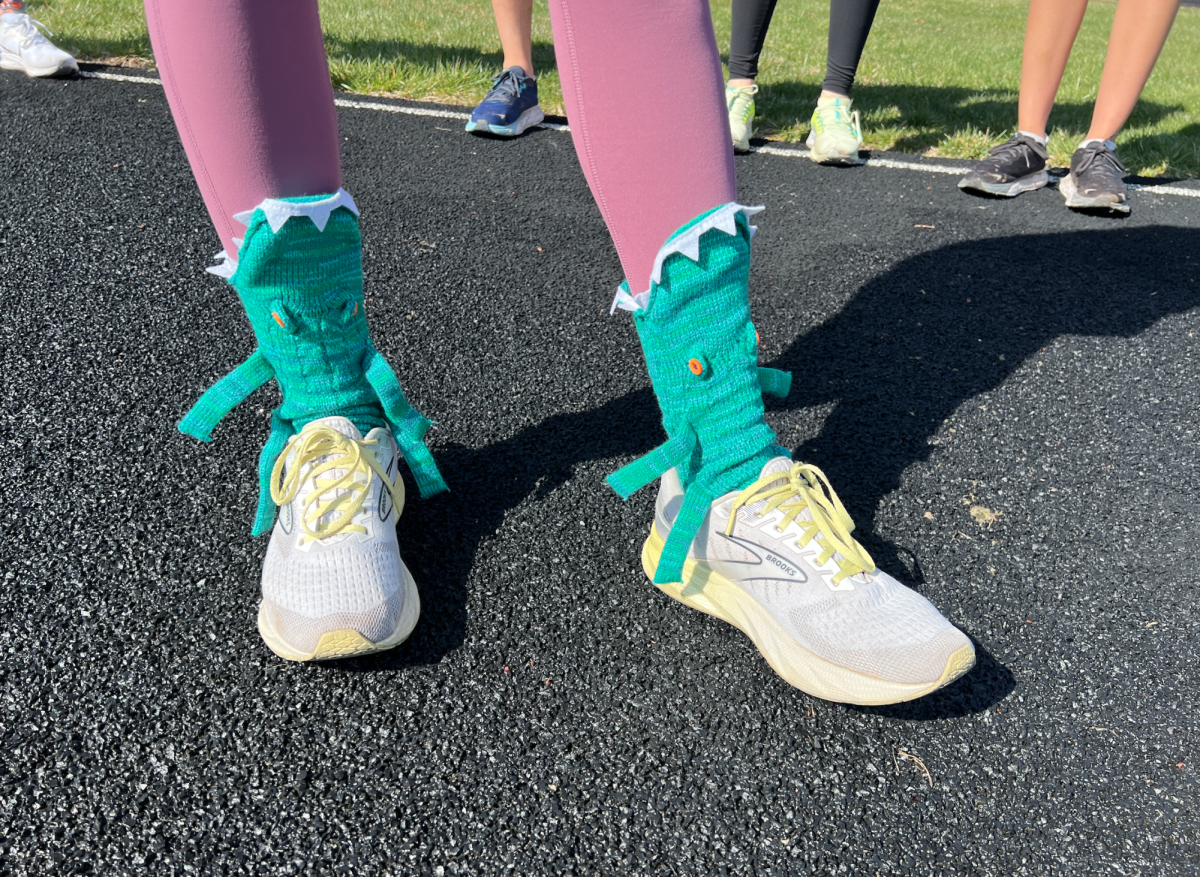 Track team celebrates Fun Sock Friday