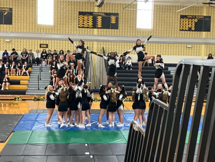 The CHS Cheerleaders performing their halftime. 